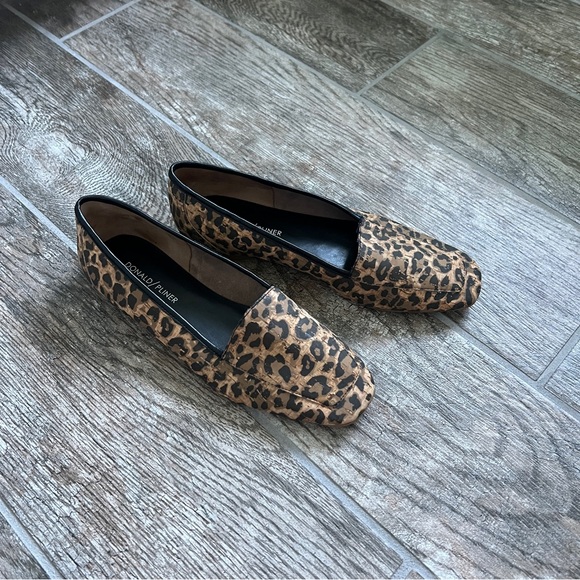 Donald J Pliner Deedee Leopard Loafers, Square Toe, Cork, women’s Size 7M, Brown - Picture 5 of 12